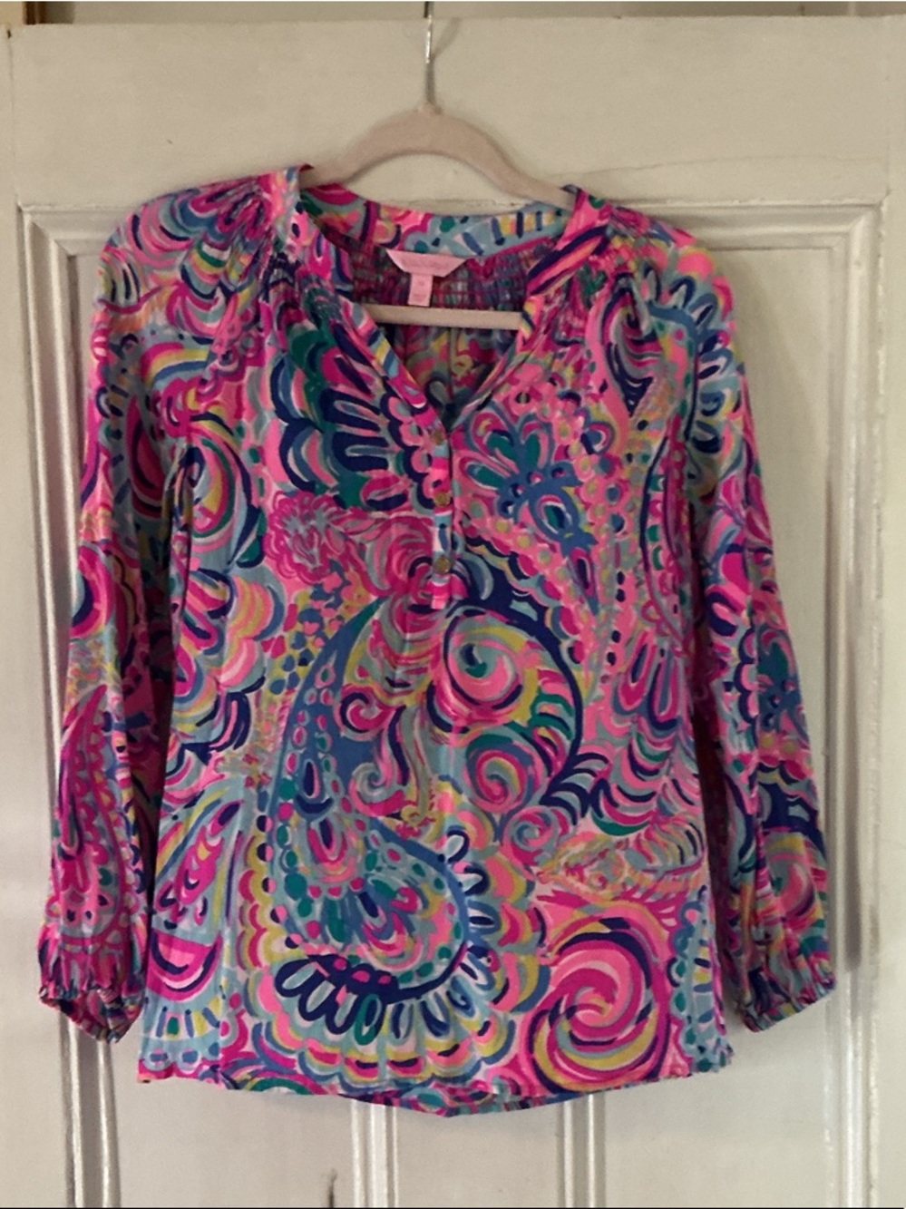 Lilly Pulitzer Pink & Blue Multicolor Paisley Tunic